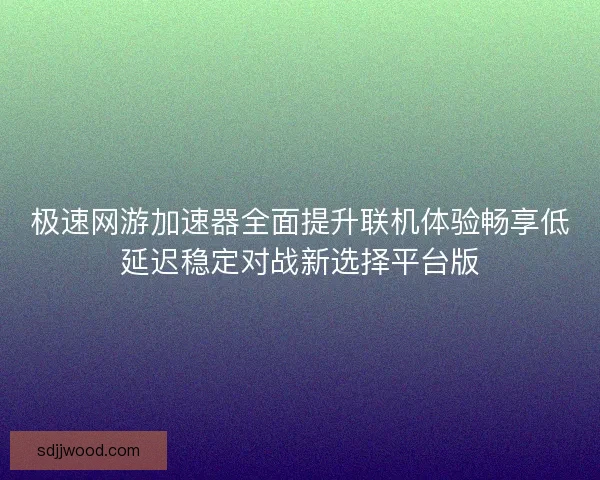 极速网游加速器全面提升联机体验畅享低延迟稳定对战新选择平台版